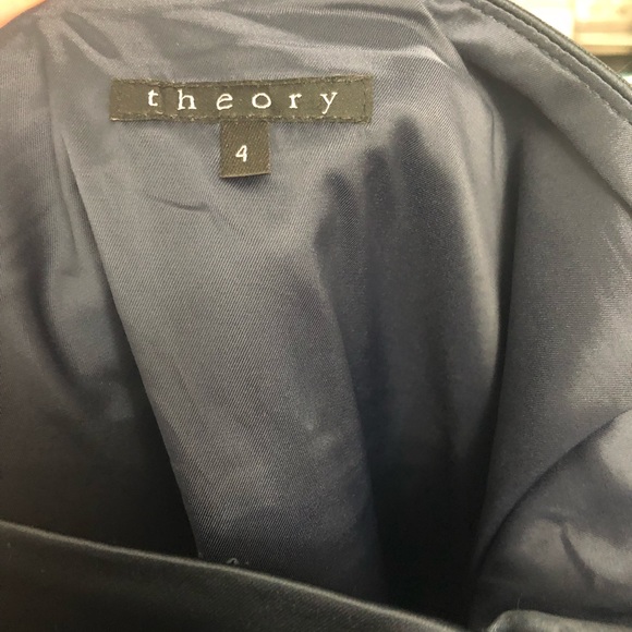 MOVING SALE // Navy Satin Strappy Theory Dress - Picture 3 of 3